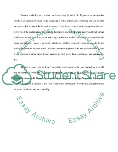 The Reasons for Success