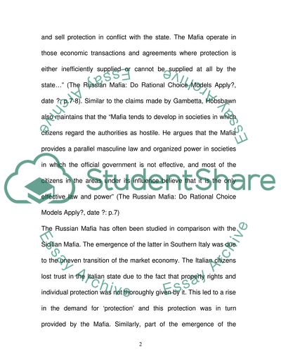 Examine the roots of the Russian Mafia and account for its influence in Russia today