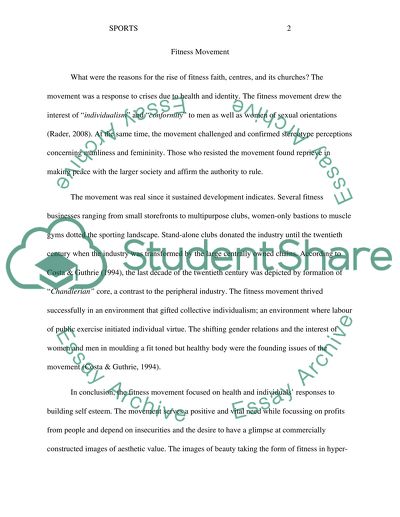 Fitness Movement in the USA