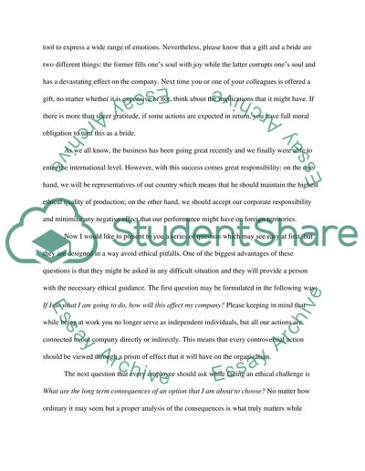 (Course: Ethics, Decision Making, and Communications.) Code of Ethics Assignment: The Ethical Code Letter