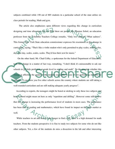 Impact of Changing Curriculum in Schools