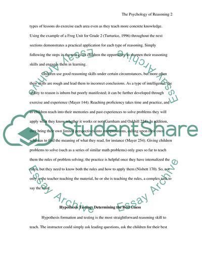 Psychology of Thinking and Reasoning