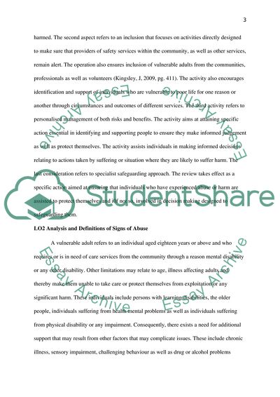 Concept of Safeguarding Vulnerable Adults