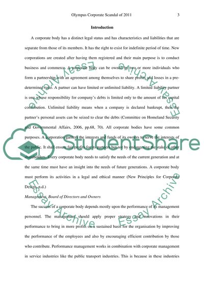 The Olympus corporate scandal of 2011