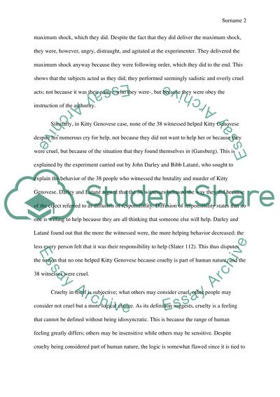 Is it Human Nature to be Cruel to Others