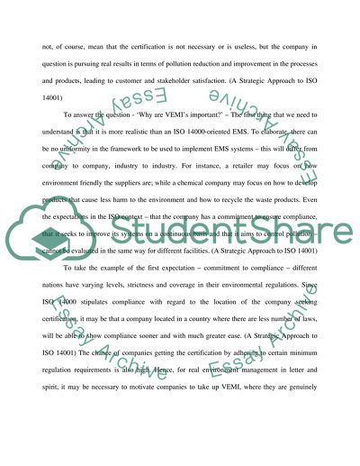 The Performance of Voluntary Environmental Management Initiatives