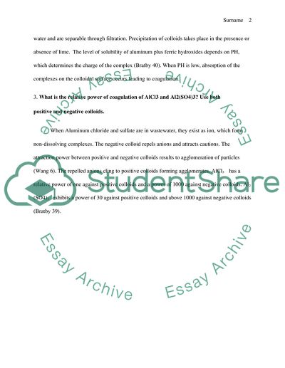 Measurement of the Turbidity of Raw Water and Study the Effects of Coagulation and Flocculation