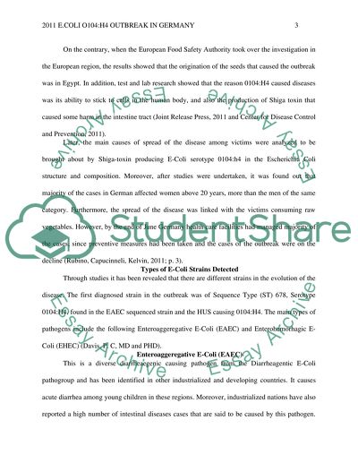 E.Coli O104: H4 Outbreak in Germany