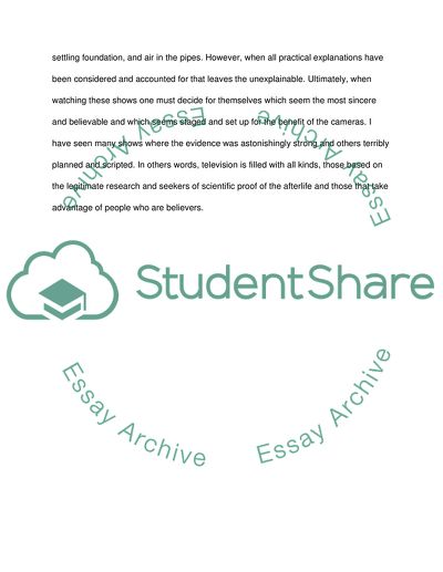 Writing about oaranormal such as ghost