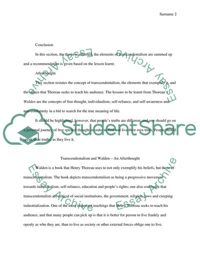 Transcendentalim and Walden