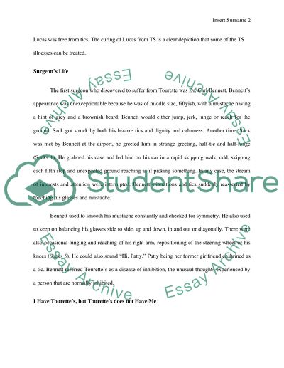 Reflections on Tourettes Syndrome