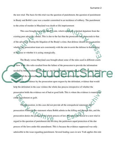 How Far the New York Courts Have Extended the Case Brady vs Maryland