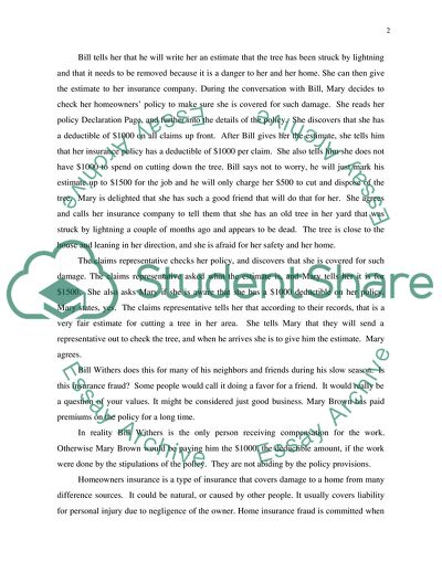 Ethics and Insurance Fraud