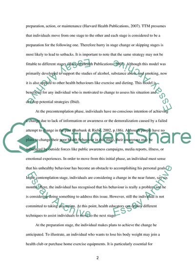 Poor Health Behaviour is Difficult to Change