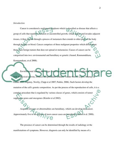 The Involvement of Ion Channels in Cancer
