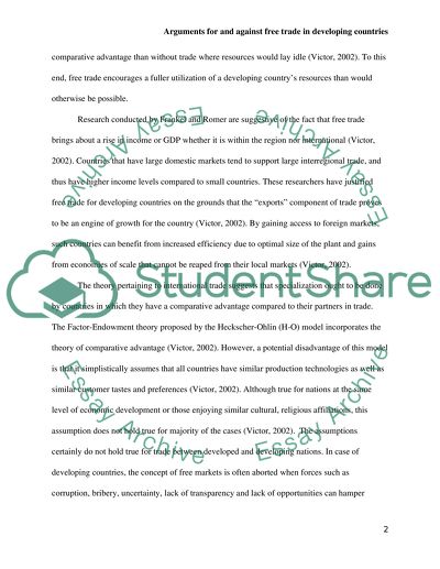 Free Trade for Developing Countries