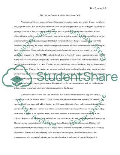 The Pros and Cons of Not Vaccinating Your Child