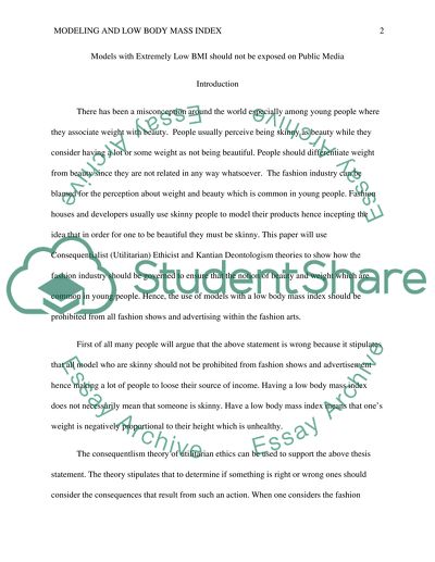 Should Models with Extremely Low BMI not be exposed on Public Media