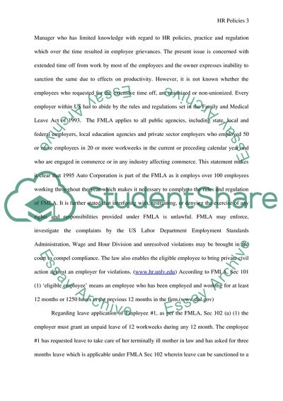 Human Resource Management Policies