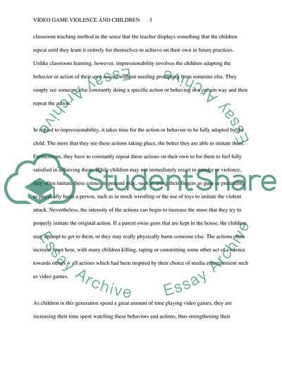 Video Game Violence and Children