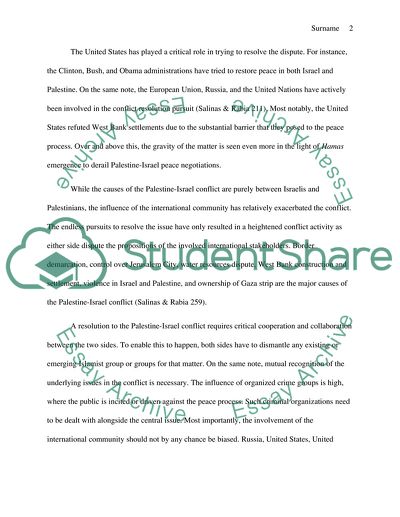 The Palestine-Israel Conflict and the United States