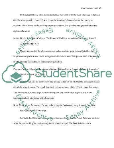 Adaptation of the Immigrant Students