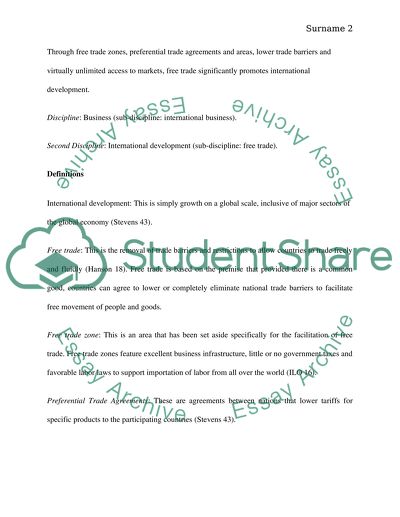 International development is/is not best helped through free trade