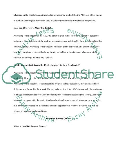 The University of Findlay The Academic Support Center