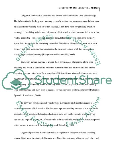 Differences in Short-Term and Long-Term Memory