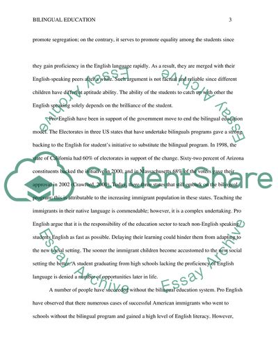 The Argument For for Against Bilingual Education