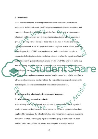 Marketing Mix Stimuli - M&S Supermarket
