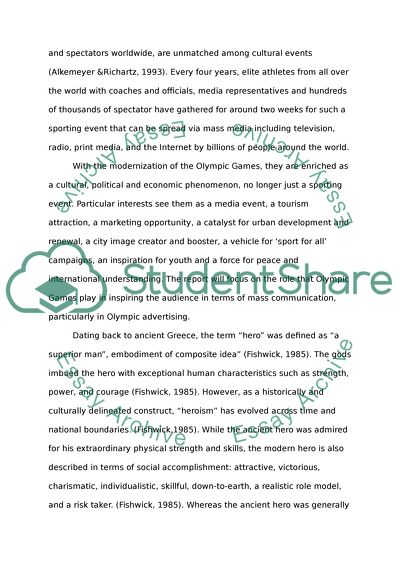 Heroism of Olympic Athletes in Olympic Advertising