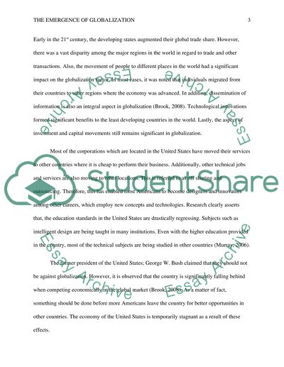 The Emergence of Globalization