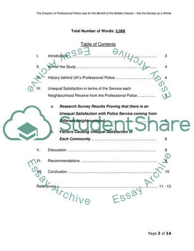 Why Was Creation of Professional British Police Useful Just for the Middle Classes