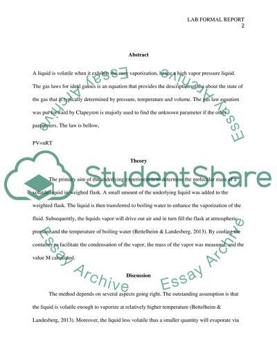 A High Vapor Pressure Liquid