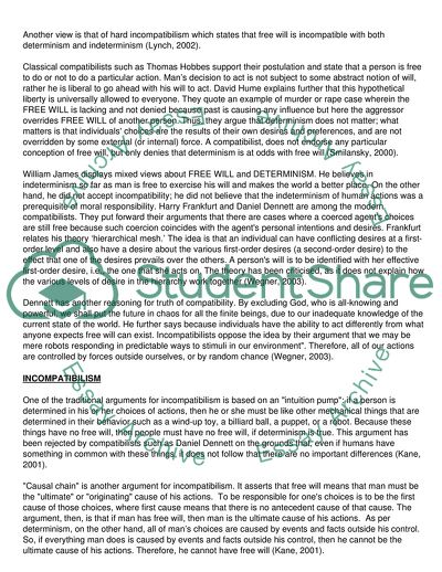 Free Will and Its Critical Concepts in Philosophy