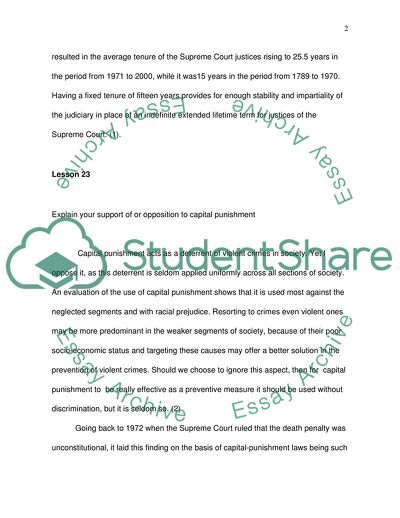 American Government: Supreme Court, Due Process of Law, and Roe V Wade