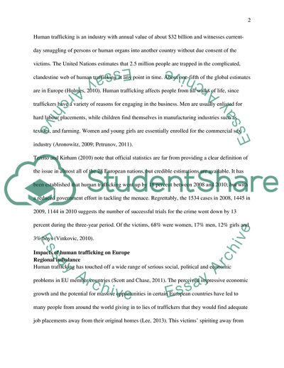 Impacts of Human Trafficking in Europe