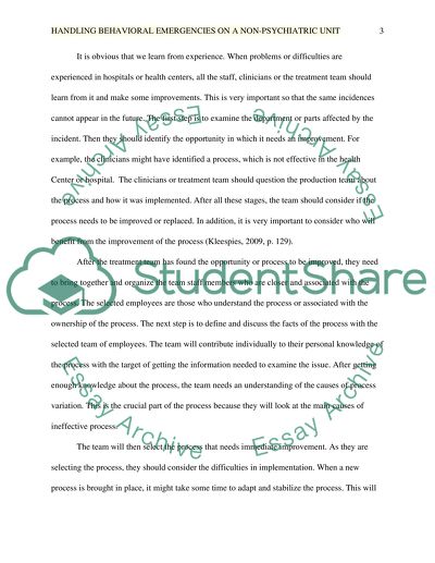 Handling Behavioral Emergencies on a Non-Psychiatric Unit