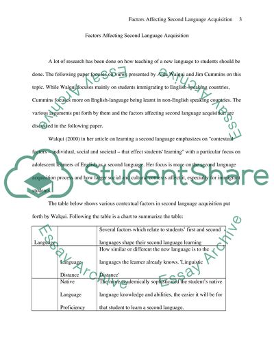 Second Language Acquisition Book Report/Review