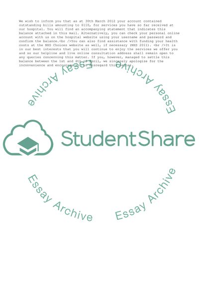 Informing about Overdue Account