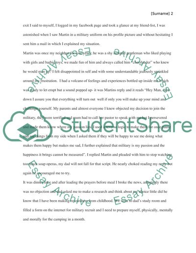 A personal military experience or Any personal experience