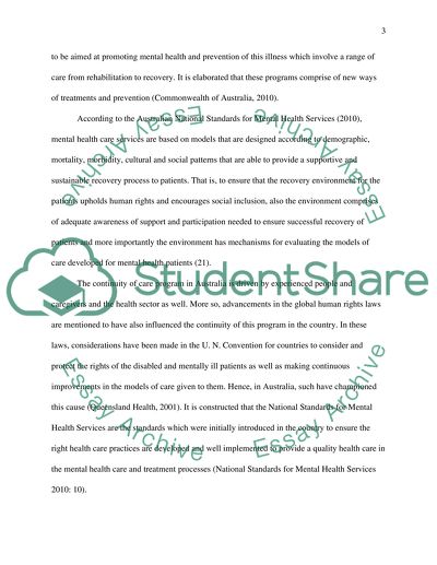 Continuity of Care in mental health (australia)