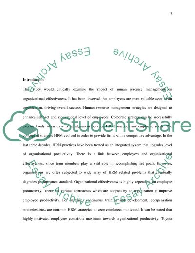 The Impact of Human Resource Management on Organizational Effectiveness