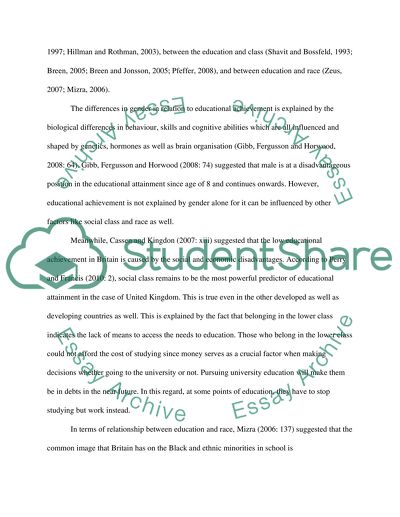 The Cycle of Education and Poverty of the Ethnic Minority in Britain