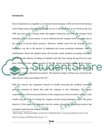 The Unethical Financial Collapse of Enron - Accounting Practices