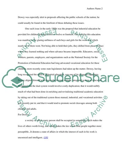 Dewey and the New Vocationalism