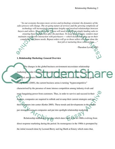 Relationship Marketing and Customer Service