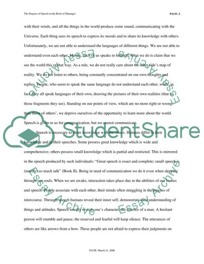 The Purpose of Speech in the Book of Zhuangzi