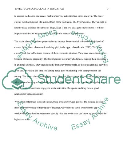 How social class affect us who live in america